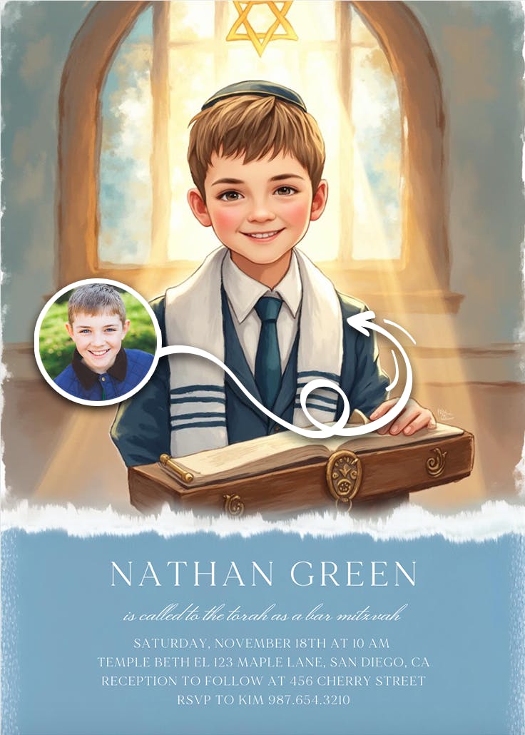 Light if the torah - bar & bat mitzvah invitation